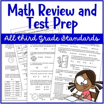 Preview of Math Review and Test Prep 3rd Grade Core  Set #2