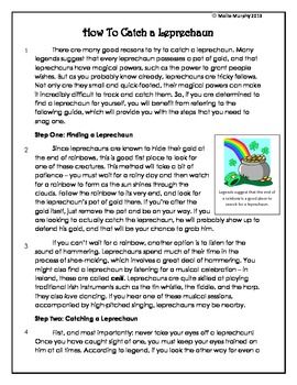 Preview of Common Core Test Prep: How To Catch a Leprechaun - Great for St. Patrick's Day!