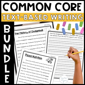 Preview of Text Evidence Reading Passages and Common Core Writing Prompts