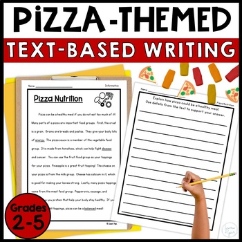 Preview of Text Evidence Reading Passages and Common Core Writing Prompts: Pizza Theme