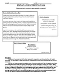 Common Core Text-Dependent Writing Prompt Explanatory Grade 6