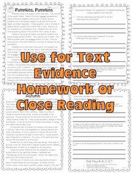 Common Core Text Evidence Passages Close Reading 