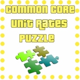 Common Core - Unit Rate Puzzle - Rates, Ratios, Unit Rates