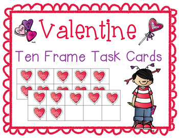 Preview of Valentine's Day Addition Ten Frame Task Cards