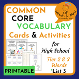 Common Core Vocabulary Activities for High School - List 3