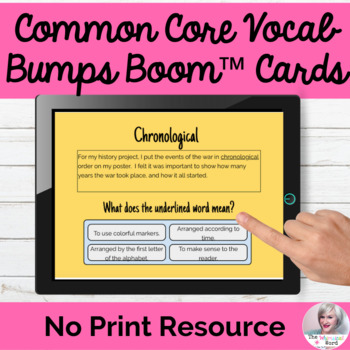 Preview of Common Core Vocabulary BOOM CARDS™ Flashcards No Print Speech|Distance Learning