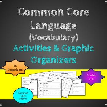 Preview of Common Core Vocabulary Graphic Organizers and Activities