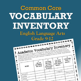 Common Core Vocabulary Inventory ELA Grades 9-12 (Pre- and