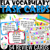 ELA Vocabulary Practice Task Cards: ELA Vocabulary Game wi