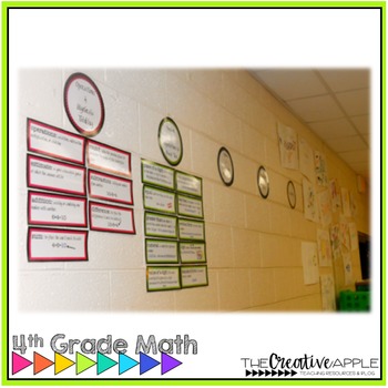 4th Grade Math Vocabulary Cards by The Creative Apple Teaching Resources