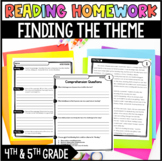 Reading Homework Review - Identifying Theme - Common Core Aligned