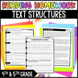 Reading Homework Review - Text Structures Homework - Commo