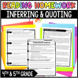 Reading Homework Review - Making Inferences and Quoting In