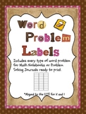 Word Problems for Math Notebooks or Journals - Ready to Pr