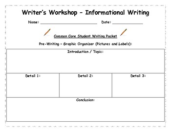 Preview of Common Core Writer's Workshop Informational Writing Process Packet