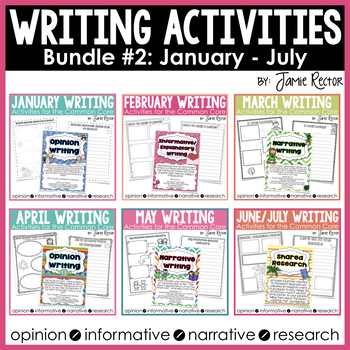 Preview of Common Core Writing Activities Bundle #2 January - July