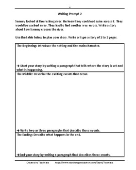 Adventure Story Writing Prompts FREEBIE (Writing Skills Practice) by ...