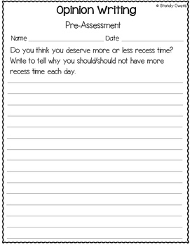 Third Grade Writing Assessment Kit by Brandy Shoemaker | TpT