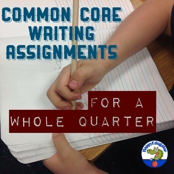 Preview of Common Core Writing Assignments For A Whole Quarter - 8 Middle School Activities