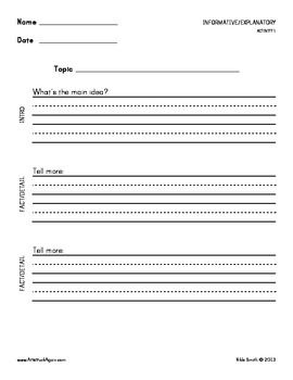 Common Core Writing: Informative/Explanatory (Grades 1-2) by My Natural ...