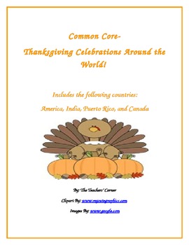 Preview of Common Core Writing: Let's Write!!! Thanksgiving Celebrations Around the World!