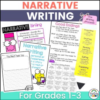 Preview of Personal Narrative Writing Graphic Organizers, Writing Prompts & Anchor Charts