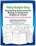 Poetry Analysis & Critique Essay Writing (Common Core Aligned)
