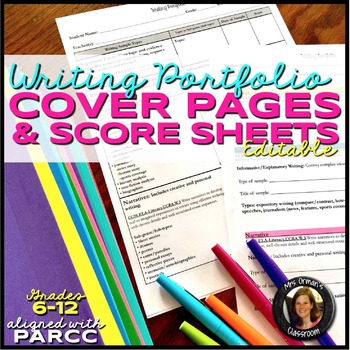 Preview of Writing Portfolio Criteria & Score Sheets Editable Grades 6-12