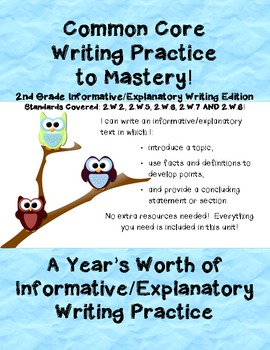 Preview of Common Core Writing Practice to Mastery! 2nd Grade Informative Writing Edition