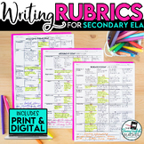 Writing Rubrics Packet for secondary English
