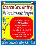 Common Core Writing; The Character Analysis Paragraph SIWBS