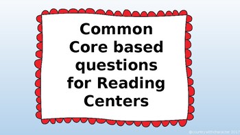 Preview of Common Core/Florida State Standards aligned Reading Center Questions