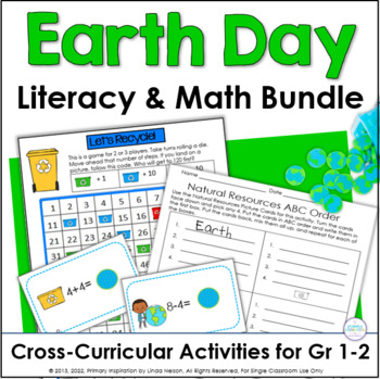 Preview of Earth Day Cross-Curricular Literacy and Math Bundle | Natural Resources