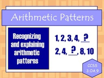 Preview of Arithmetic Patterns OA.9 FLIPCHARTS!