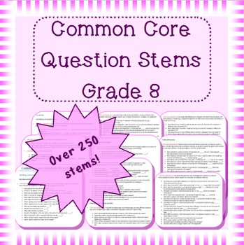Preview of Common Core question stems for grade 8