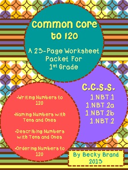 Common Core to 120 Math Worksheets for First Grade by First Grade Friendzee