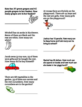 common core math worksheets word problems