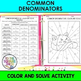 Common Denominators Color & Solve Activity | Color by Number