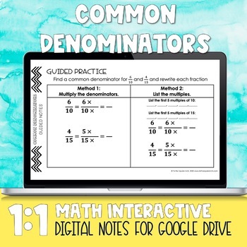 Preview of Common Denominators Digital Notes