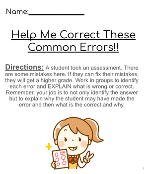 Preview of Common Errors Test Prep Review for Living Environment & Biology