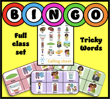 Preview of Common Exception Word Bingo - FULL CLASS SET
