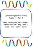 Common Expectation Words- Grade1