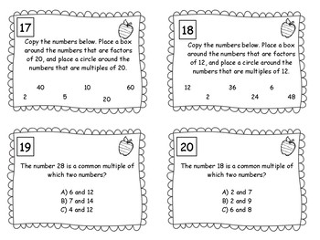 Common Factors and Common Multiples Review by Sarah Seeberger | TPT