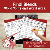 Common Final Blends Word Sorts and Word Work Activities: P