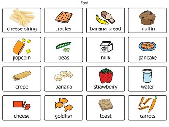 Common Food PECS/Food Picture Cards/ Communication Resource | TPT