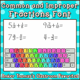 Common Fractions and Improper Fractions Font