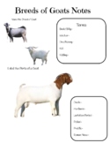 Common Goat Breeds with Student Notes