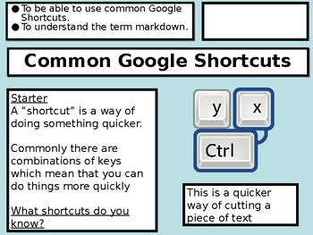 Preview of Common Google Shortcuts