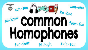 Preview of Common Homophones - Printable Handout & PowersPoint Presentation