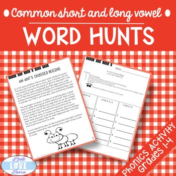 Preview of Long Vowel Word Hunts